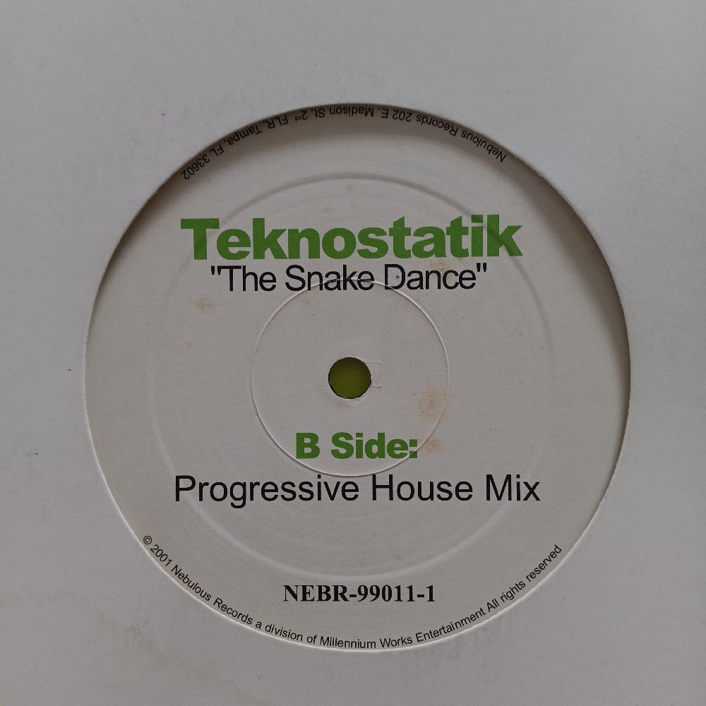 Teknostatik - The Snake Dance 12" - 2001 - NEBR-99011-1 - Used - VG++ - Vinyl