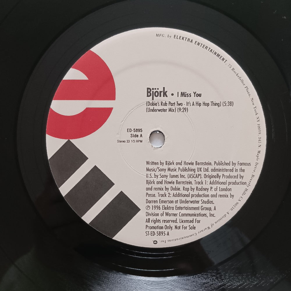 Bjork - I Miss You 12" PROMO - 1996 - ED 5895 - Used - VG++ - Vinyl
