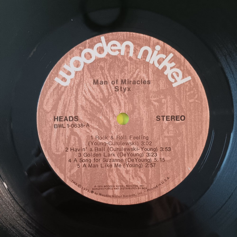 Styx - Man Of Miracles - 1974 - BXL1-0638 - Used - VG++ - Vinyl