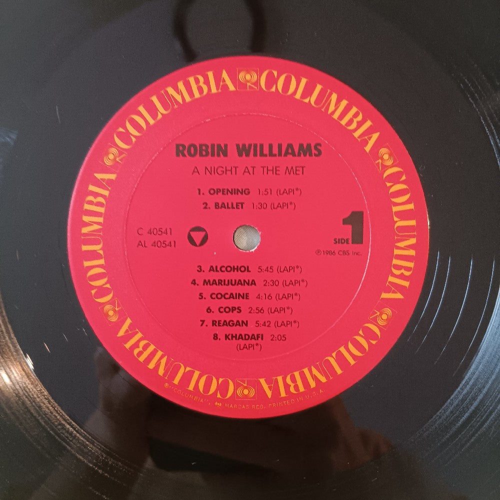 Robin Williams - A Night At The Met SIGNED PROMO - 1986 - FC 40541 - Used - VG++ - Vinyl