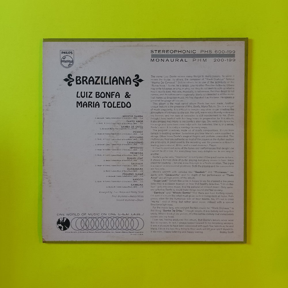 Luiz Bonfa & Maria Toledo - Brazliana - 1965 - PHM 200-199 - Used - EX - Vinyl
