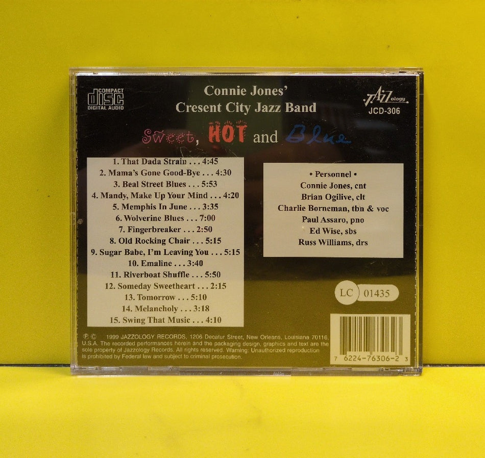 Connie Jones' Crescent City Jazz Band -  Sweet, Hot And Blue - 2000 - JCD-306 - Used - EX - CDs