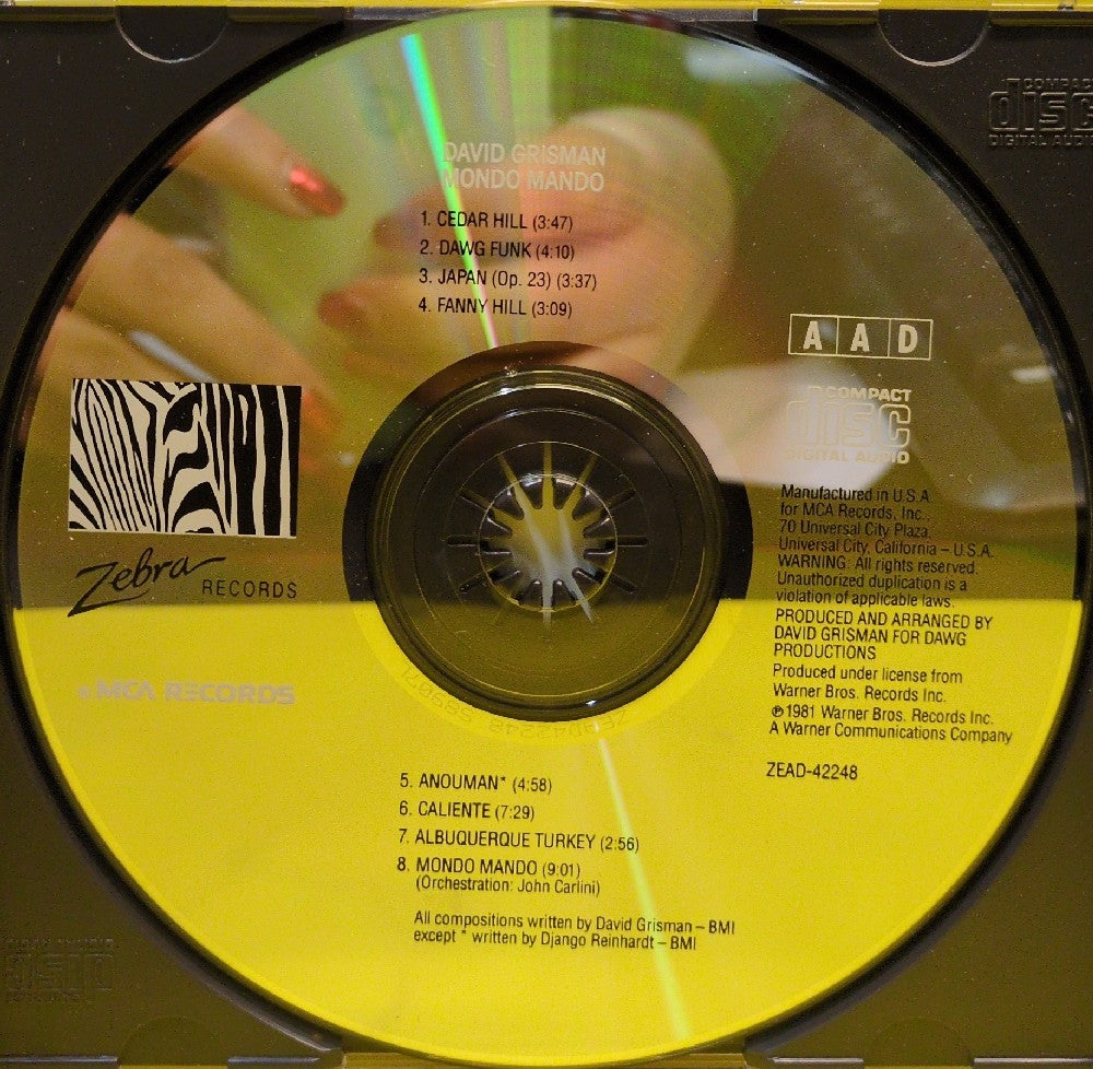 David Grisman - Mondo Mando - 1991 - ZEAD-42248 - Used - EX - CDs