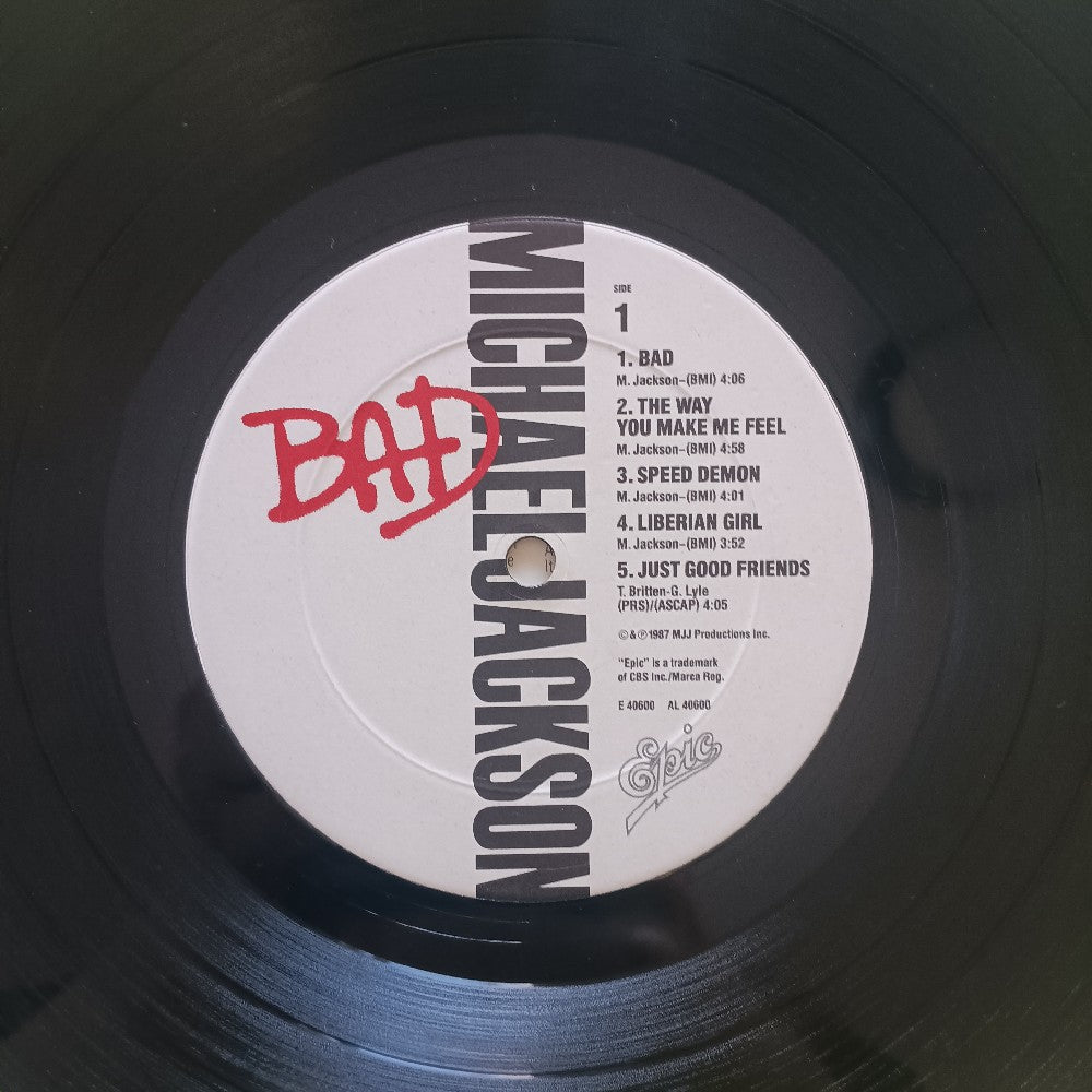 Michael Jackson - Bad - 1987 - OE 40600 - Used - VG+ - Vinyl