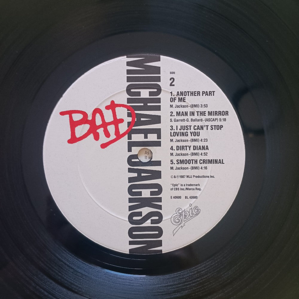 Michael Jackson - Bad - 1987 - OE 40600 - Used - VG+ - Vinyl