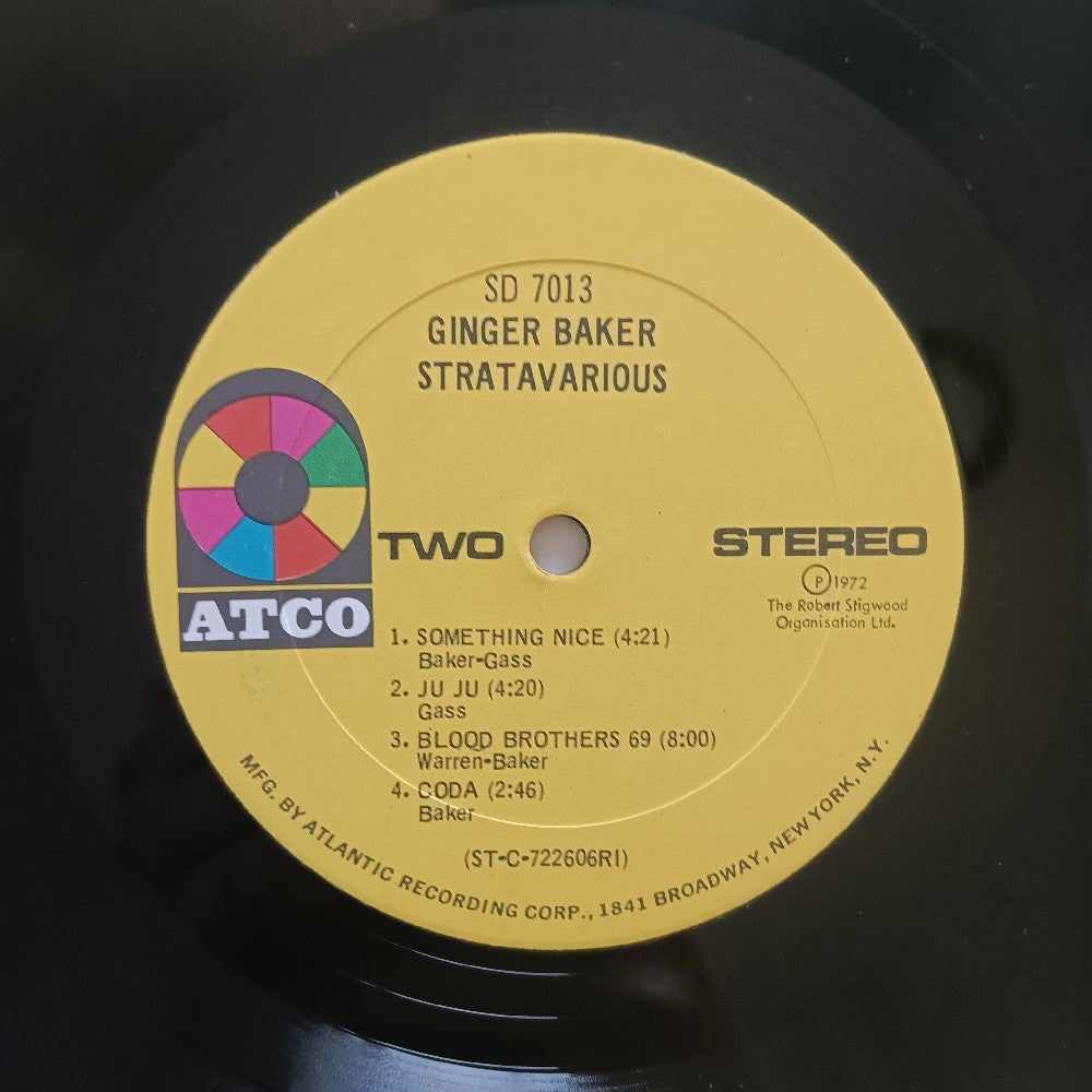 Ginger Baker - Stratavarious - 1972 - SD 7013 - Used - EX - Vinyl