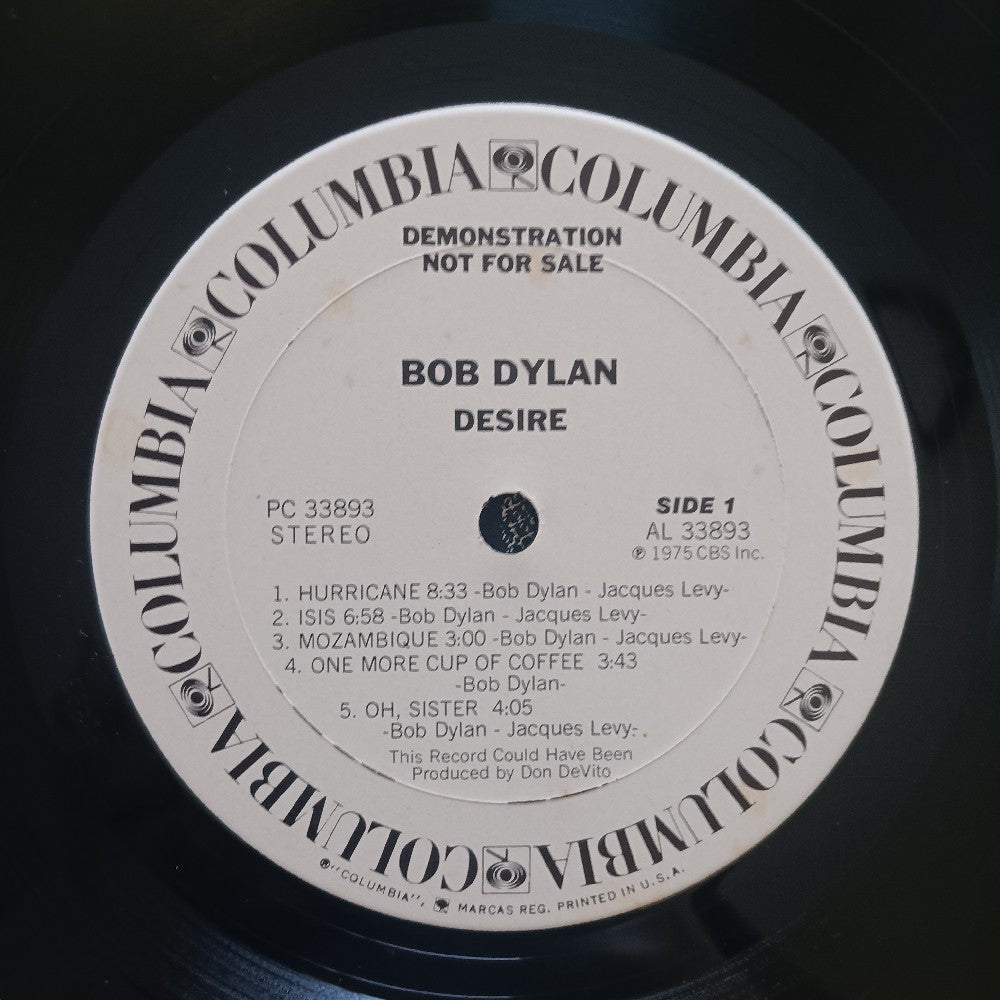 Bob Dylan - Desire PROMO - 1976 - PC 33893 - Used - VG+ - Vinyl
