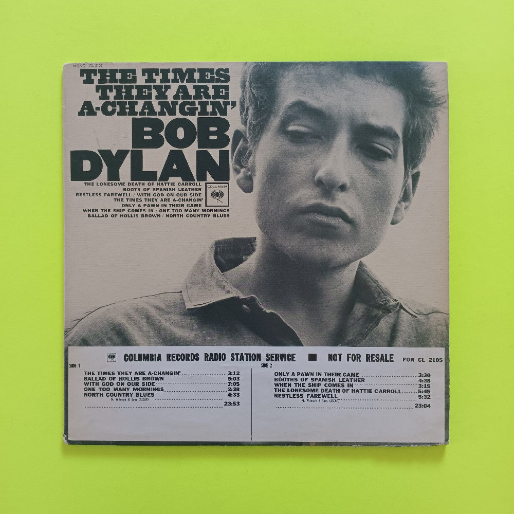 Bob Dylan - The Times They Are A Changin MONO PROMO - 1964 - CL 2105 - Used - VG+ - Vinyl