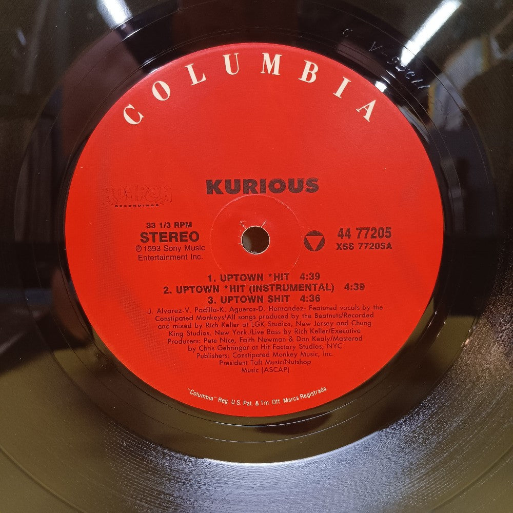 Kurious Ft. The Constipated Monkeys - Uptown *hit 12" SHRINK - 1993 - 44 77205 - Used - VG++ - Vinyl