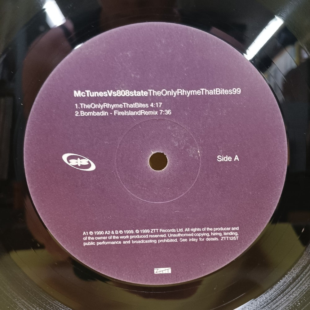 MC Tunes Vs 808state - The Only Rhyme That Bites 99 UK 12" - 1999 - ZTT125T - Used - VG++ - Vinyl