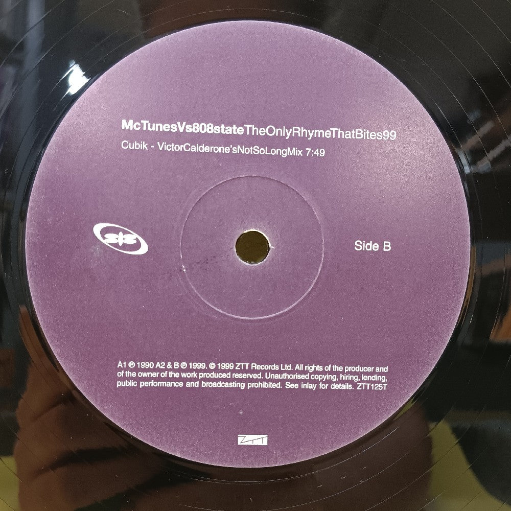 MC Tunes Vs 808state - The Only Rhyme That Bites 99 UK 12" - 1999 - ZTT125T - Used - VG++ - Vinyl