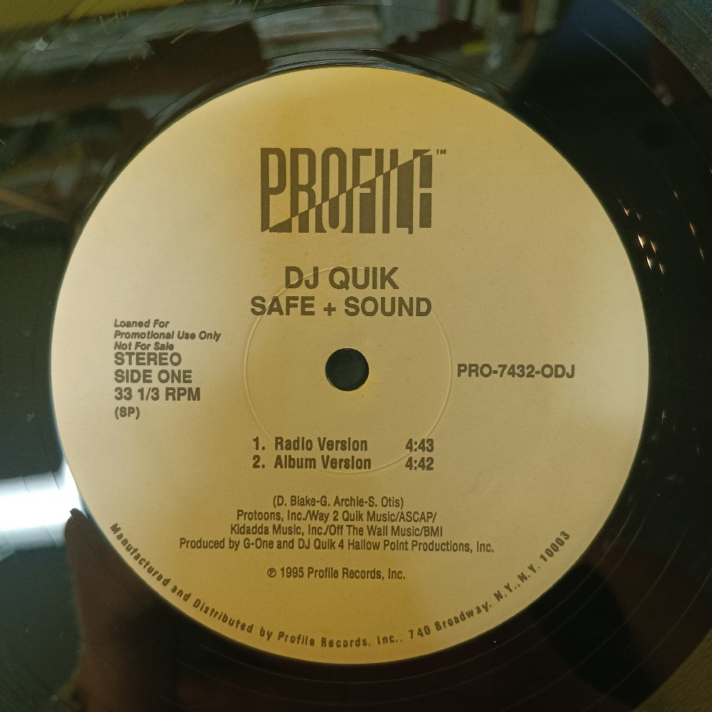 DJ Quik - Safe + Sound 12" PROMO - 1995 - PRO-7432-0DJ - Used - VG++ - Vinyl