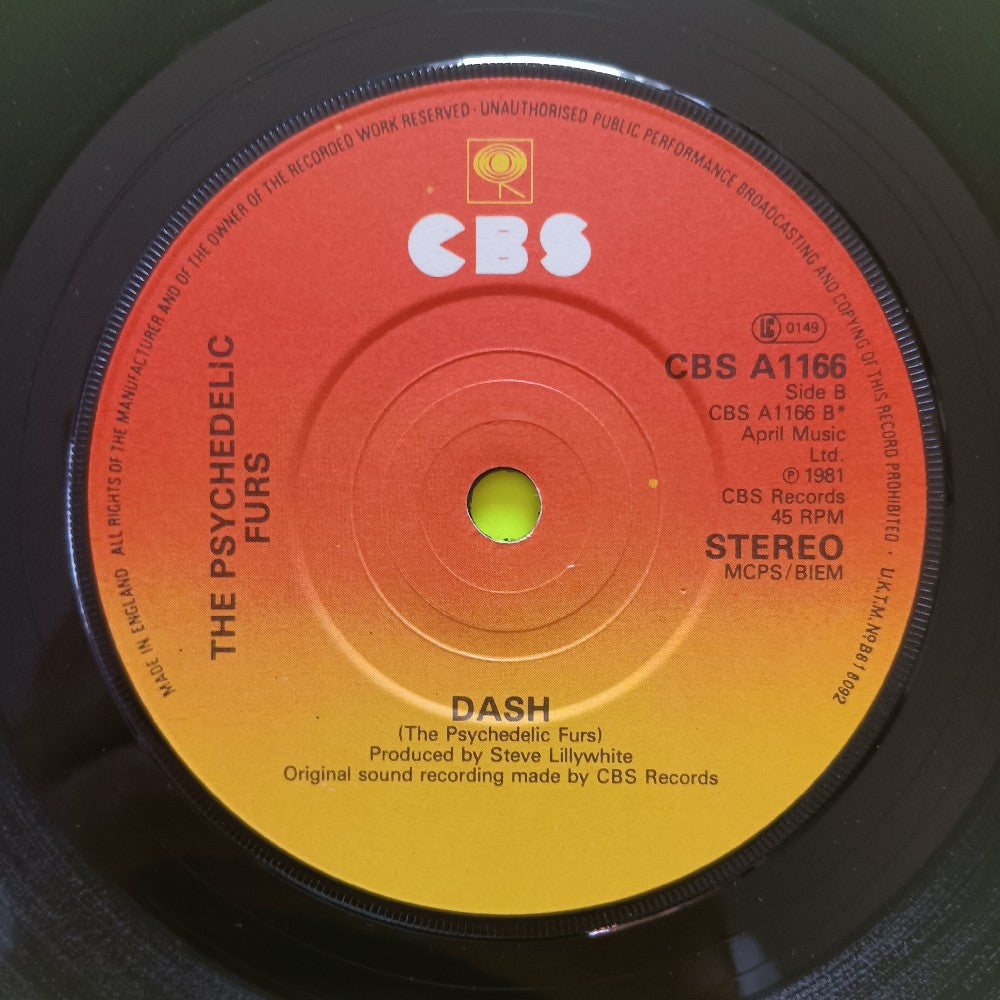 Psychedelic Furs - Dumb Waiters / Dash UK 7" & Flexi Disc - 1981 - CBS A1166 - Used - VG++ - Vinyl