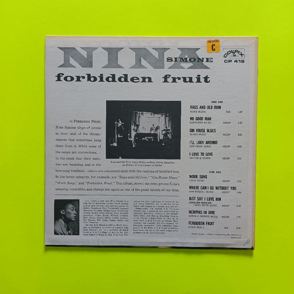 Nina Simone - Forbidden Fruit OG DG MONO GOLD LABEL - 1961 - CP 419 - Used - VG++ - Vinyl