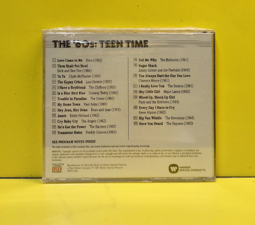 Various - The '60s: Teen Time - 1991 - 2RNR-40 - New - Sealed - CDs