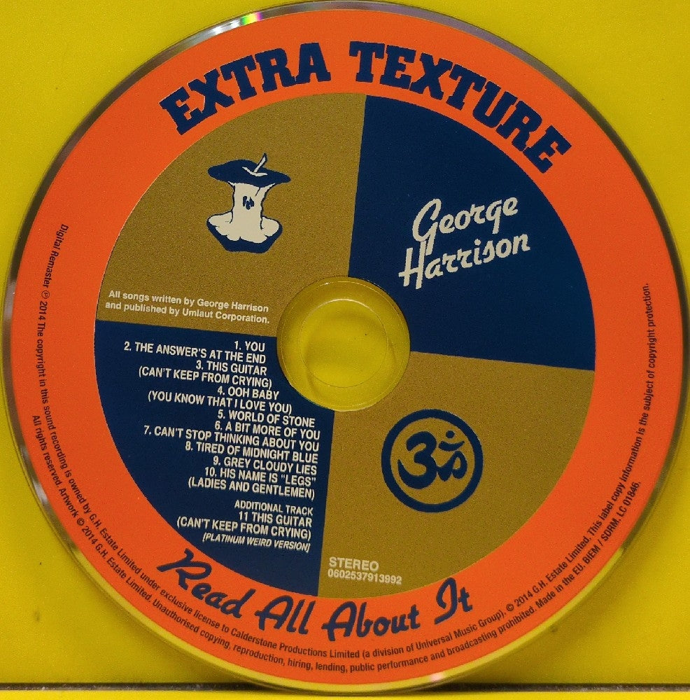 George Harrison - Extra Texture (Read All About It) - 2014 - 0602537913992 - Used - EX - CDs - Remastered - European Import
