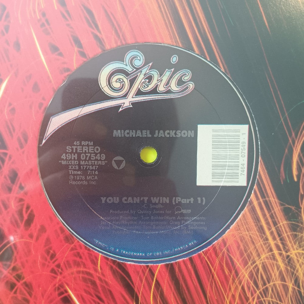 Michael Jackson - You Can't Win (Part 1) / Billie Jean 12" - 1988 - 49H 07549 - New - Sealed - Vinyl