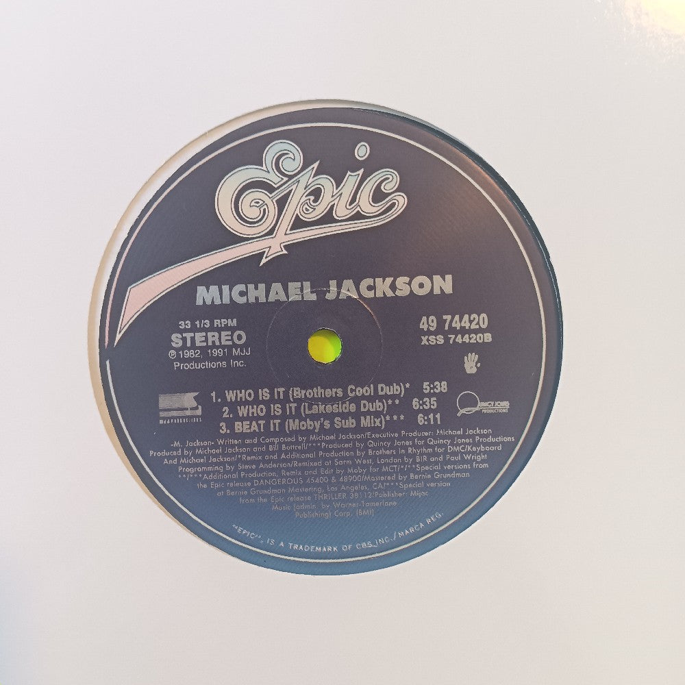 Michael Jackson  - Who Is It 12" - 1993 - 49 74420 - Used - VG++ - Vinyl