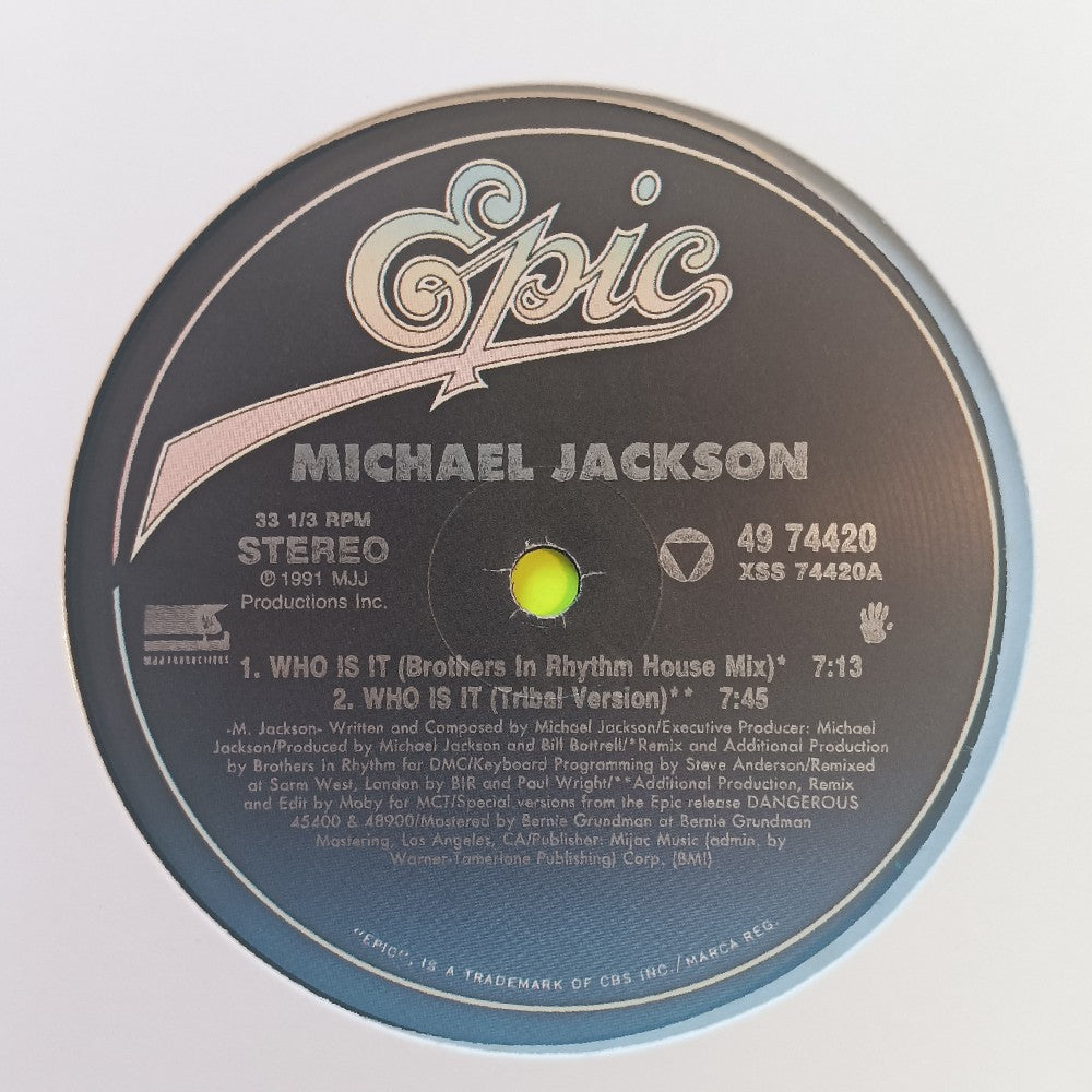Michael Jackson  - Who Is It 12" - 1993 - 49 74420 - Used - VG++ - Vinyl