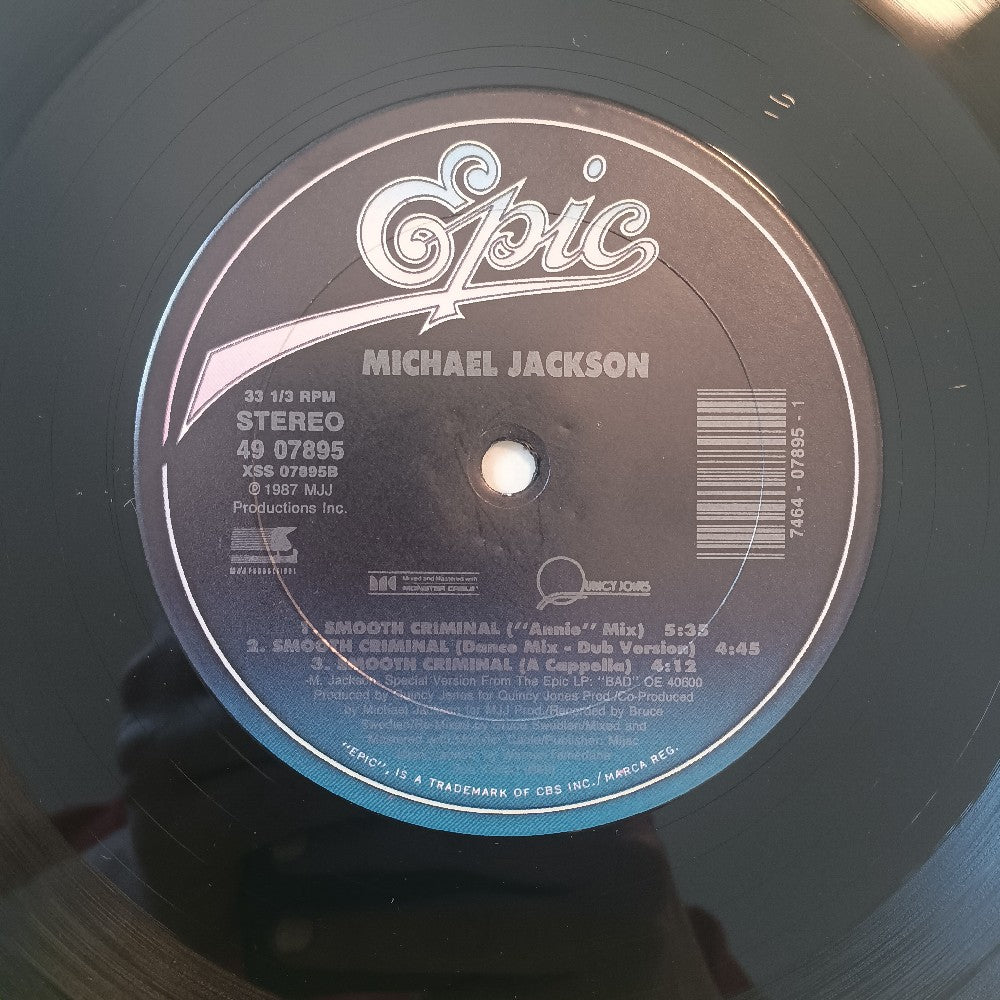 Michael Jackson - Smooth Criminal 12" SHRINK - 1988 - 49 07895 - Used - VG++ - Vinyl