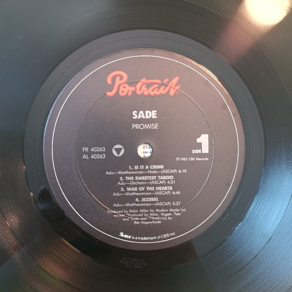 Sade - Promise - 1985 - FR 40263 - Used - VG++ - Vinyl
