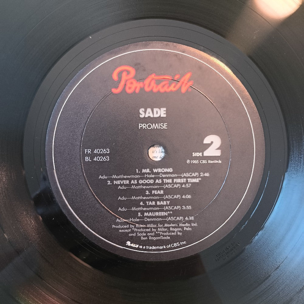 Sade - Promise - 1985 - FR 40263 - Used - VG++ - Vinyl