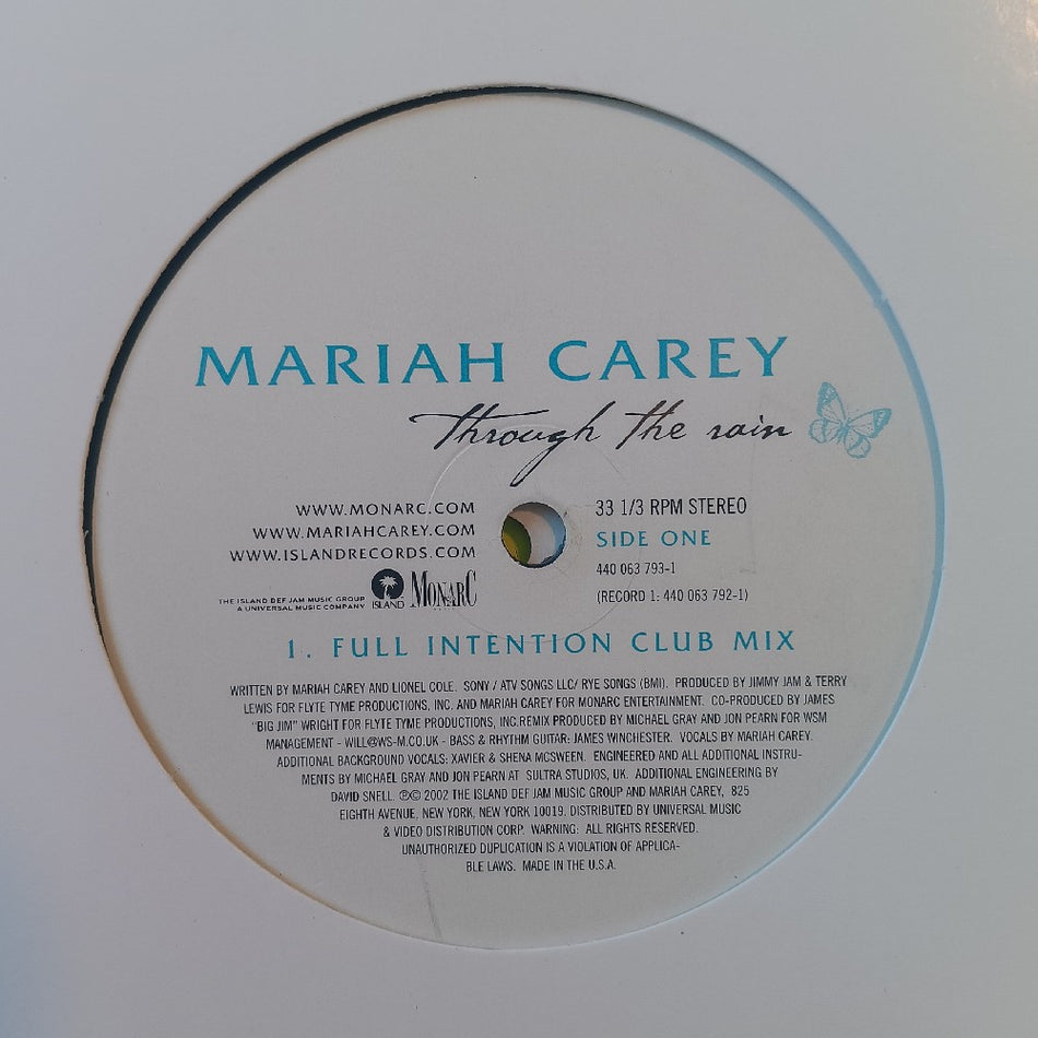 Mariah Carey - Through The Rain 2x 12" - 2002 - 440 063 793-1 - Used - VG++ - Vinyl