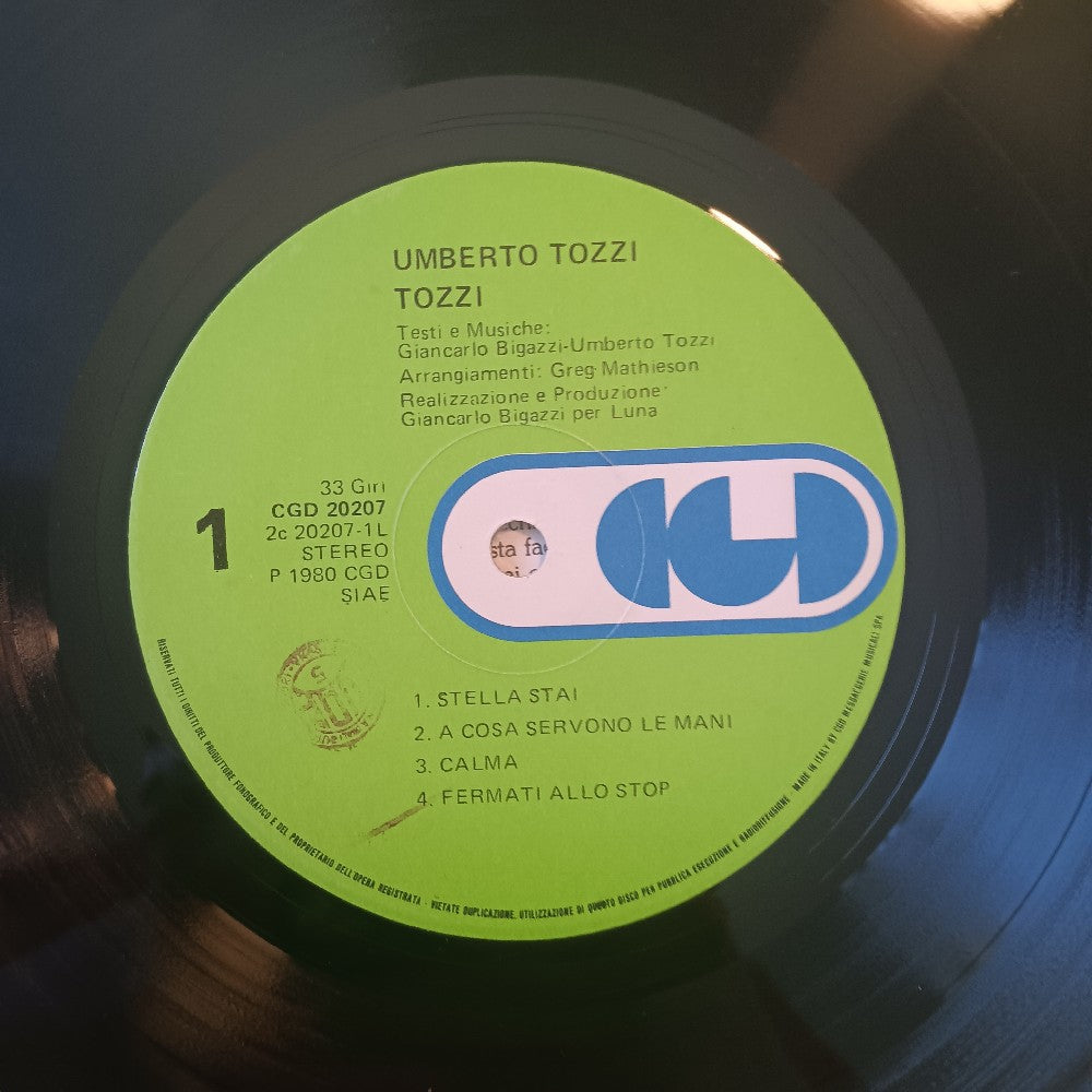 Umberto Tozzi - Tozzi ITALY - 1980 - CGD 20207 - Used - VG+ - Vinyl