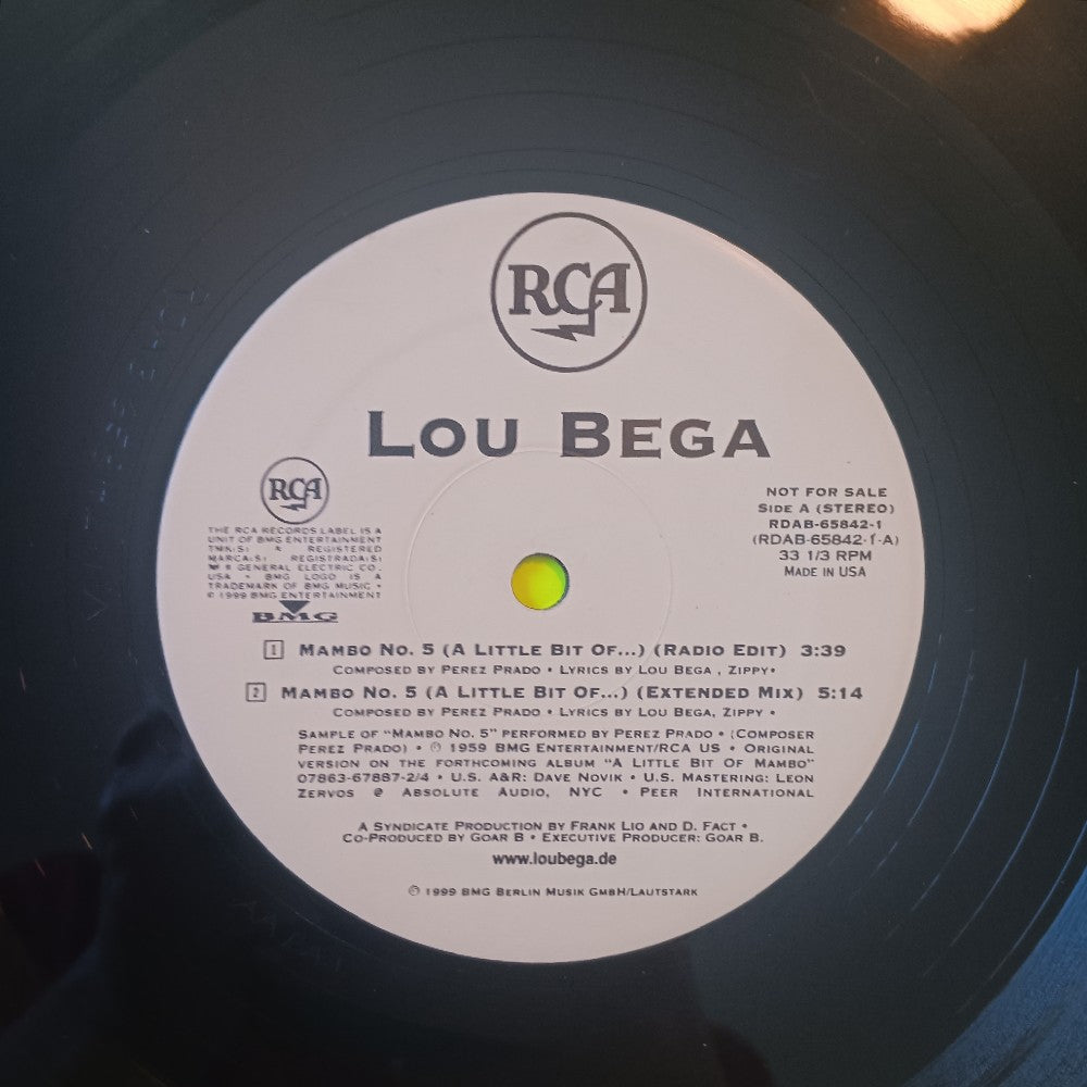 Lou Bega - Mambo No. 5 12" PROMO - 1999 - RDAB-65842-1 - Used - VG+ - Vinyl