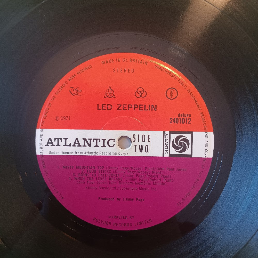 Led Zeppelin - Untitled / IV UK VERSION 5 MISPRINT - 1971 - 2401012 - Used - VG+ - Vinyl