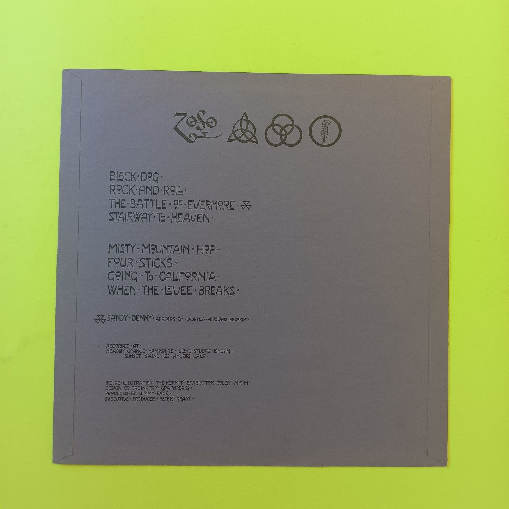 Led Zeppelin - Untitled / IV UK VERSION 5 MISPRINT - 1971 - 2401012 - Used - VG+ - Vinyl