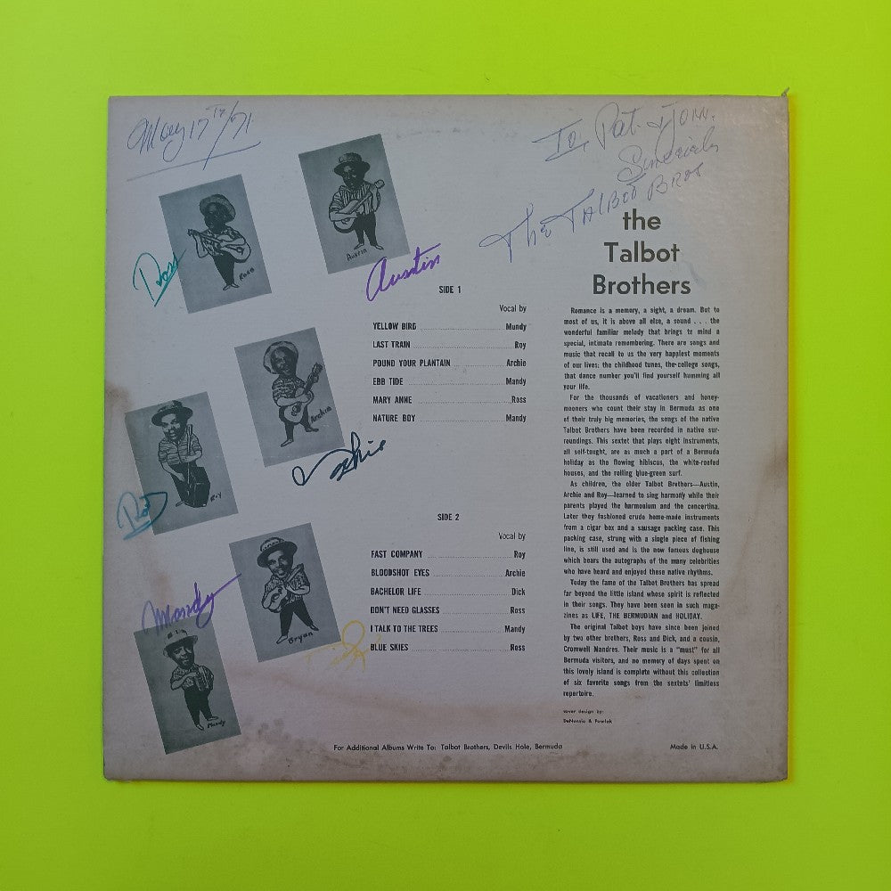 The Talbot Brothers  - Of Bermuda Vol. 2 SIGNED - Used - VG+ - Vinyl