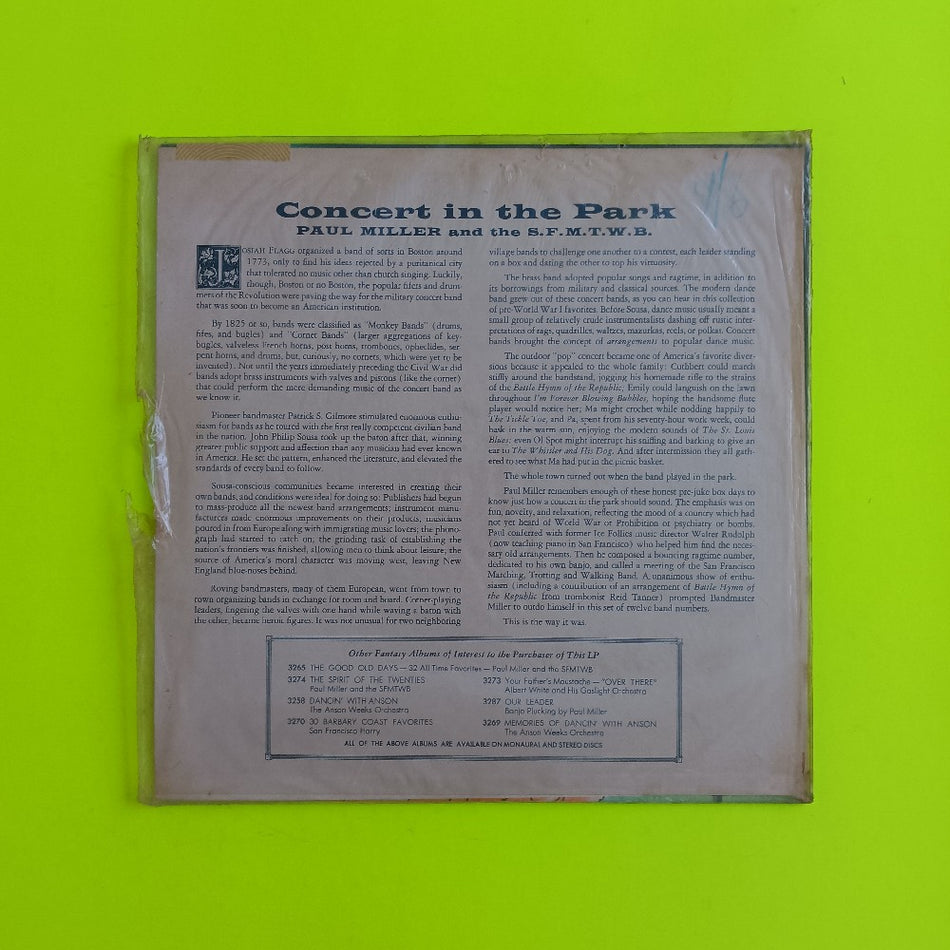 San Francisco Marching Trotting & Walking Band - Concert In The Park RED - 1959 - 8023 - New - Sealed - Vinyl