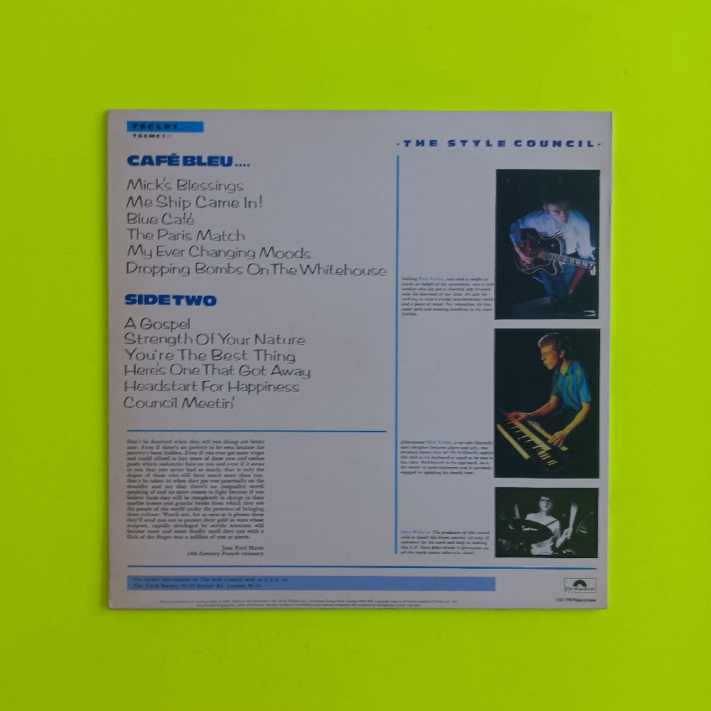 Style Council - Cafe Bleu W. BOOKLET UK - 1984 - TSCLP1 - Used - VG+ - Vinyl