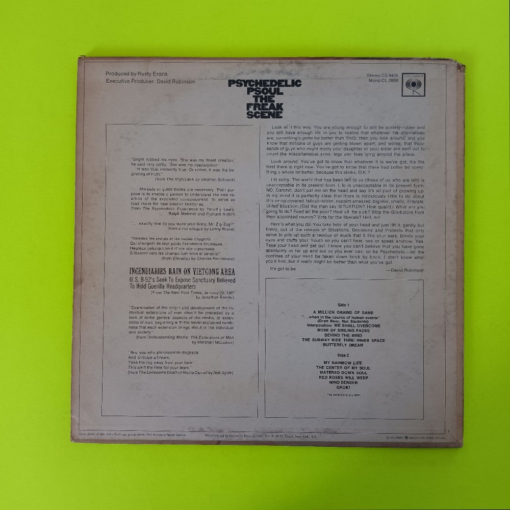 The Freak Scene - Psychedelic Psoul OG MONO - 1967 - CL 2656 - Used - VG++ - Vinyl