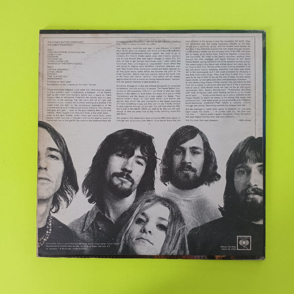 The Peanut Butter Conspiracy - The Great Conspiracy OG STEREO - 1967 - CS 9590 - Used - VG++ - Vinyl