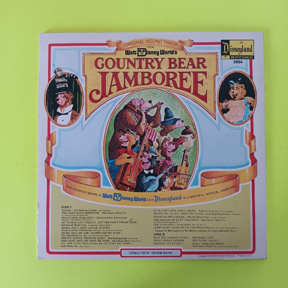 Walter Disney World's - Country Bear Jamboree W. Book - 1976 - 3994 - Used - EX - Vinyl