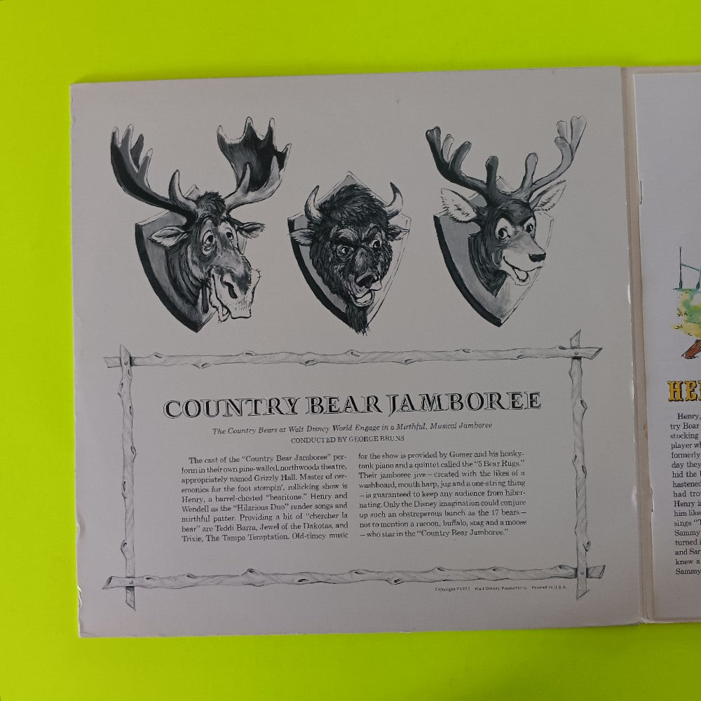 Walter Disney World's - Country Bear Jamboree W. Book - 1976 - 3994 - Used - EX - Vinyl