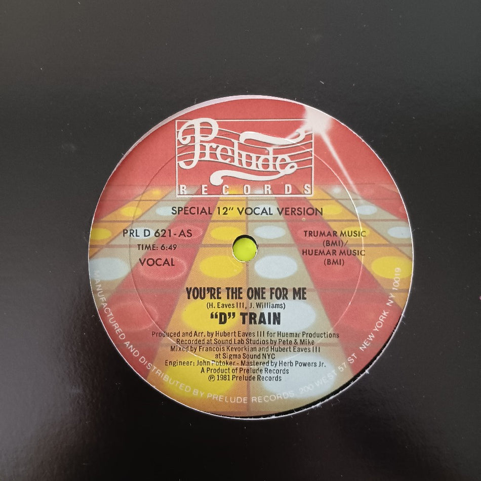 "D" Train - You're The One For Me 12" - 1981 - PRL D621 - Used - VG++ - Vinyl