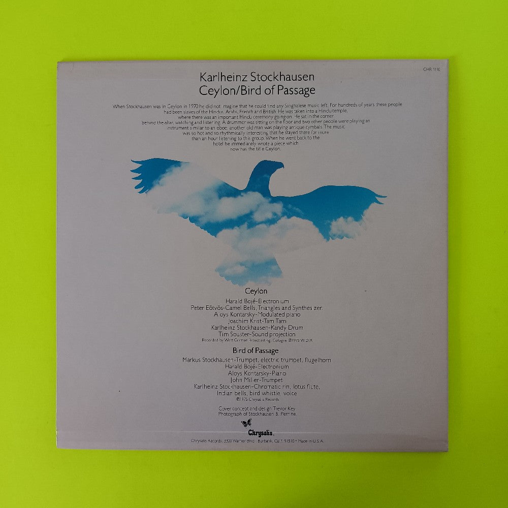 Karlheinz Stockhausen - Ceylon / Bird Of Passage PROMO - 1976 - CHR 1110 - Used - VG++ - Vinyl
