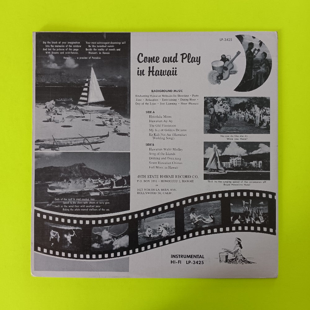 Unknown - Come And Play In Hawaii - LP 3425 - Used - VG++ - Vinyl