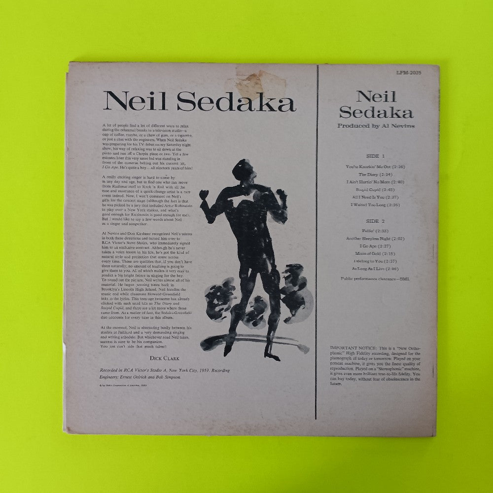 Neil Sedaka - Rock With Sedaka - 1959 - LPM 2035 - Used - VG++ - Vinyl