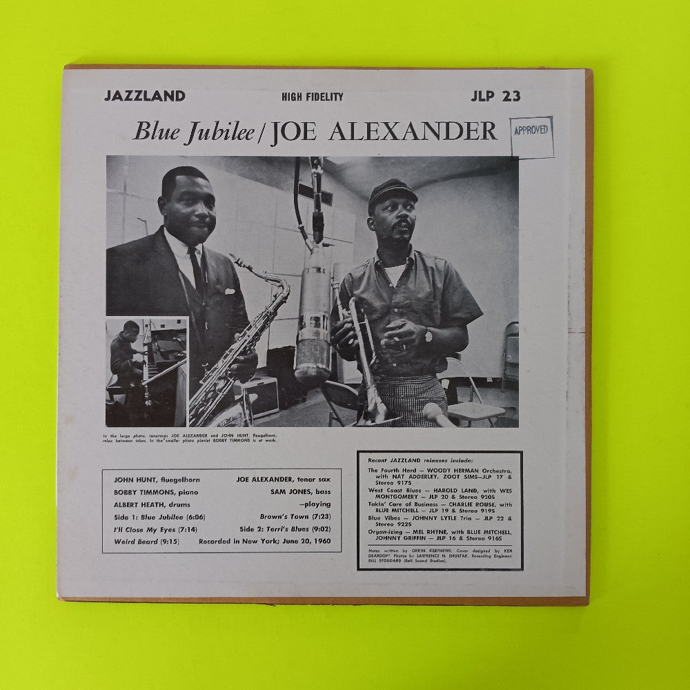 Joe Alexander - Blue Jubilee OG MONO - 1960 - JLP 23 - Used - VG++ - Vinyl