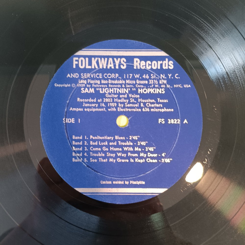 Lightnin Hopkins - Lightnin' Hopkins / Self Titled OG - 1959 - FS 3822 - Used - VG+ - Vinyl
