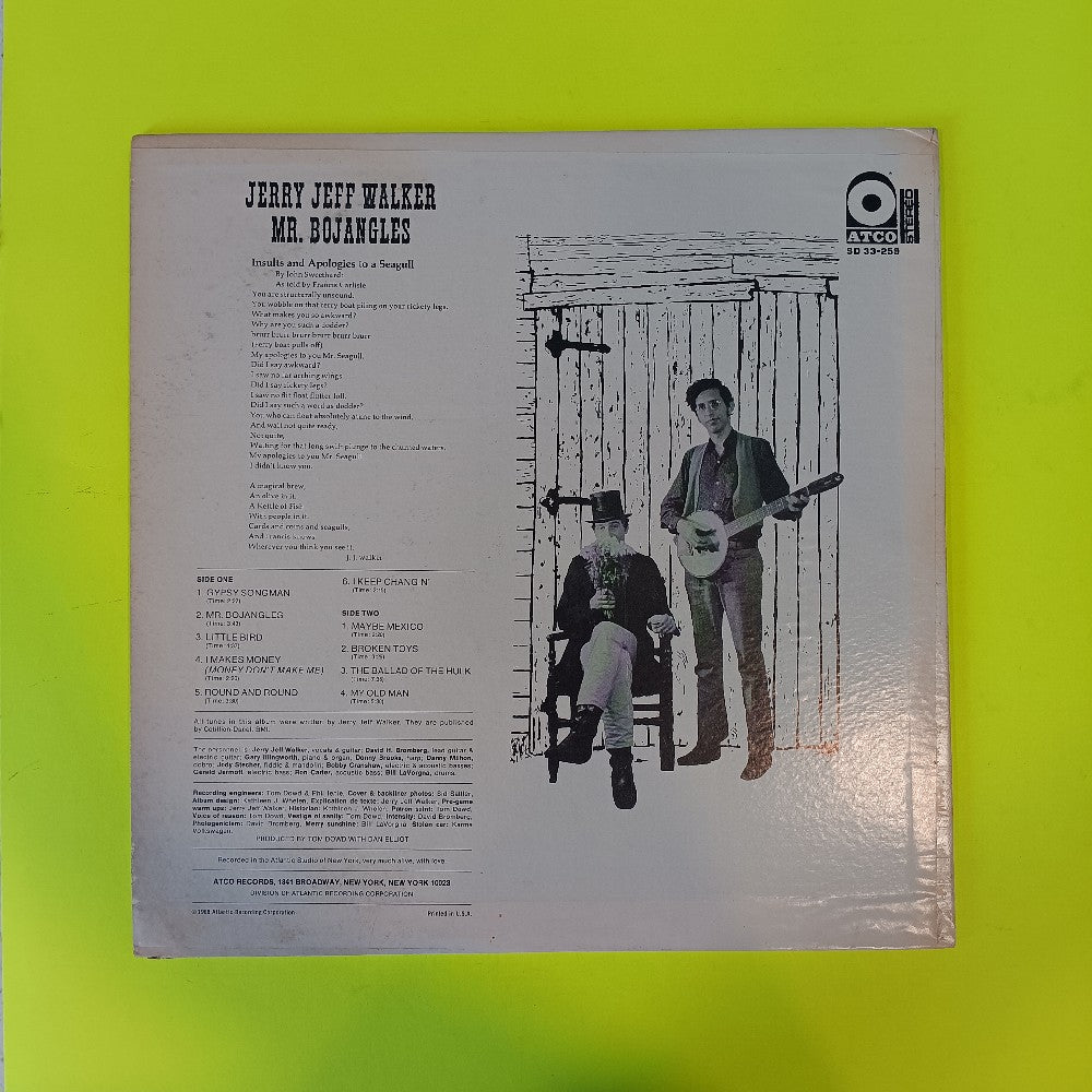 Jerry Jeff Walker - Mr. Bojangles W. Insert - 1968 - SD 33-259 - Used - VG+ - Vinyl