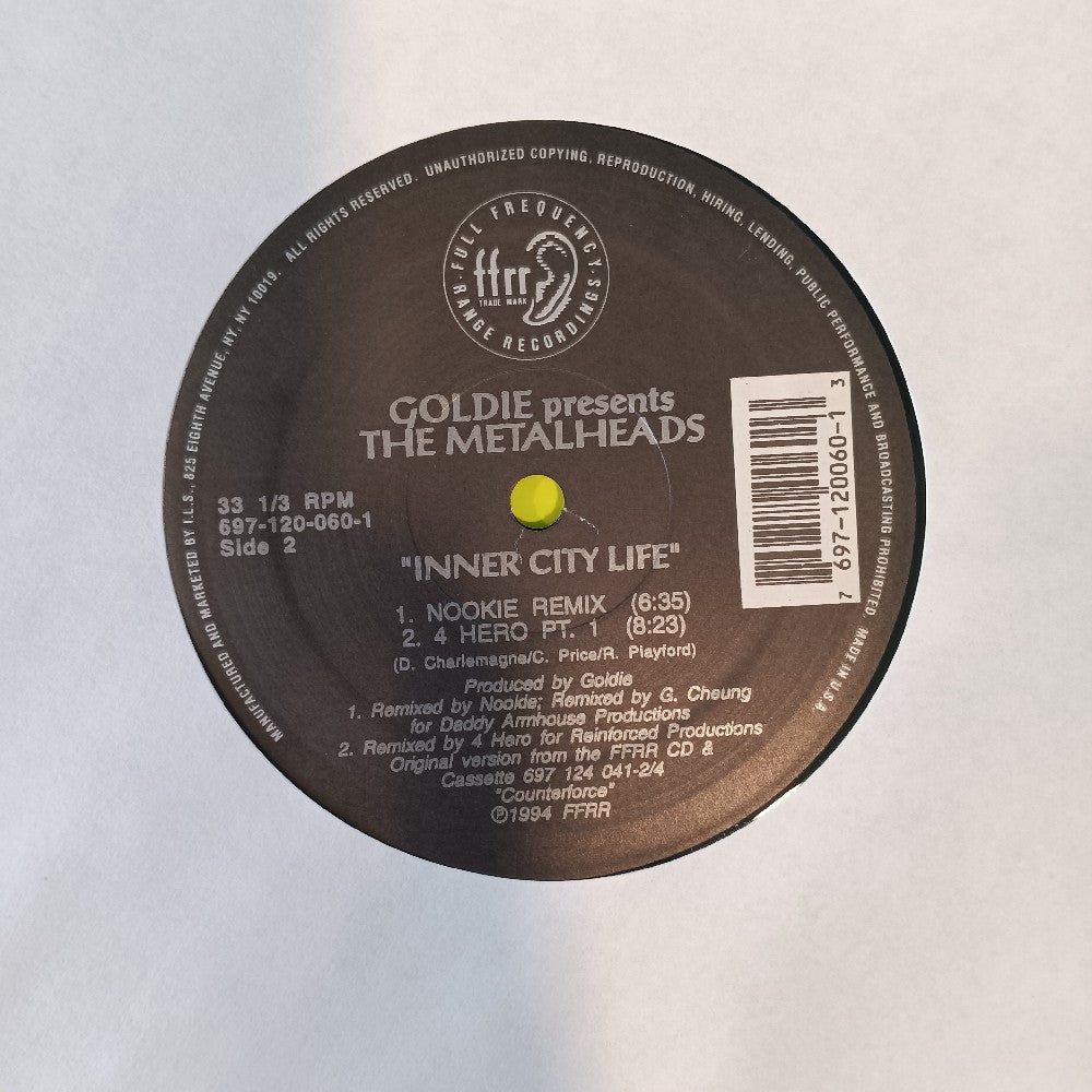 Goldie Feat. Metalheads - Inner City Life 12" - 1994 - 697-120-060-1 - Used - VG+ - Vinyl