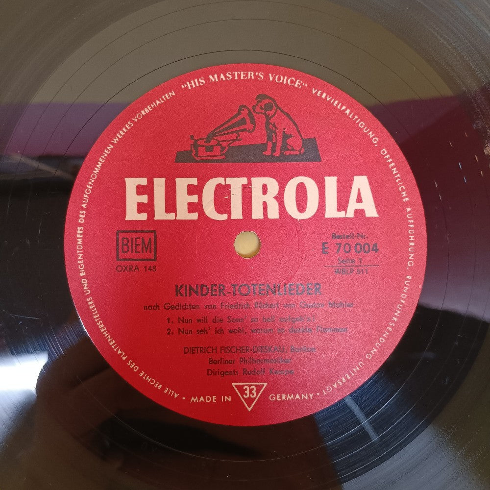 Dietrich Fischer-Dieskau - Mahler: Kinder-Totenlieder 10" GERMANY - 1955 - E 70 004 - Used - VG++ - Vinyl