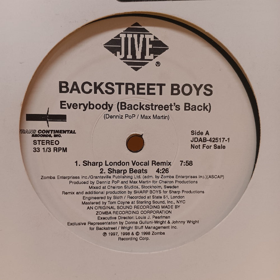 Backstreet Boys - Everybody (Backstreet's Back) 2x 12" - 1998 - JDAB-42517-1 - Used - VG++ - Vinyl