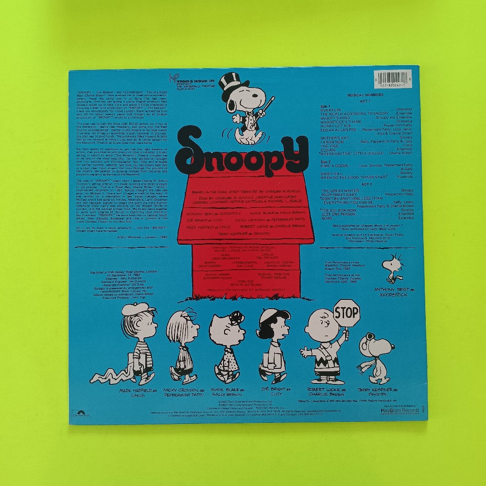 Snoopy Original London Cast - Snoopy The Musical - 1983 - 422 880-247-1 Y-1 - Used - VG++ - Vinyl
