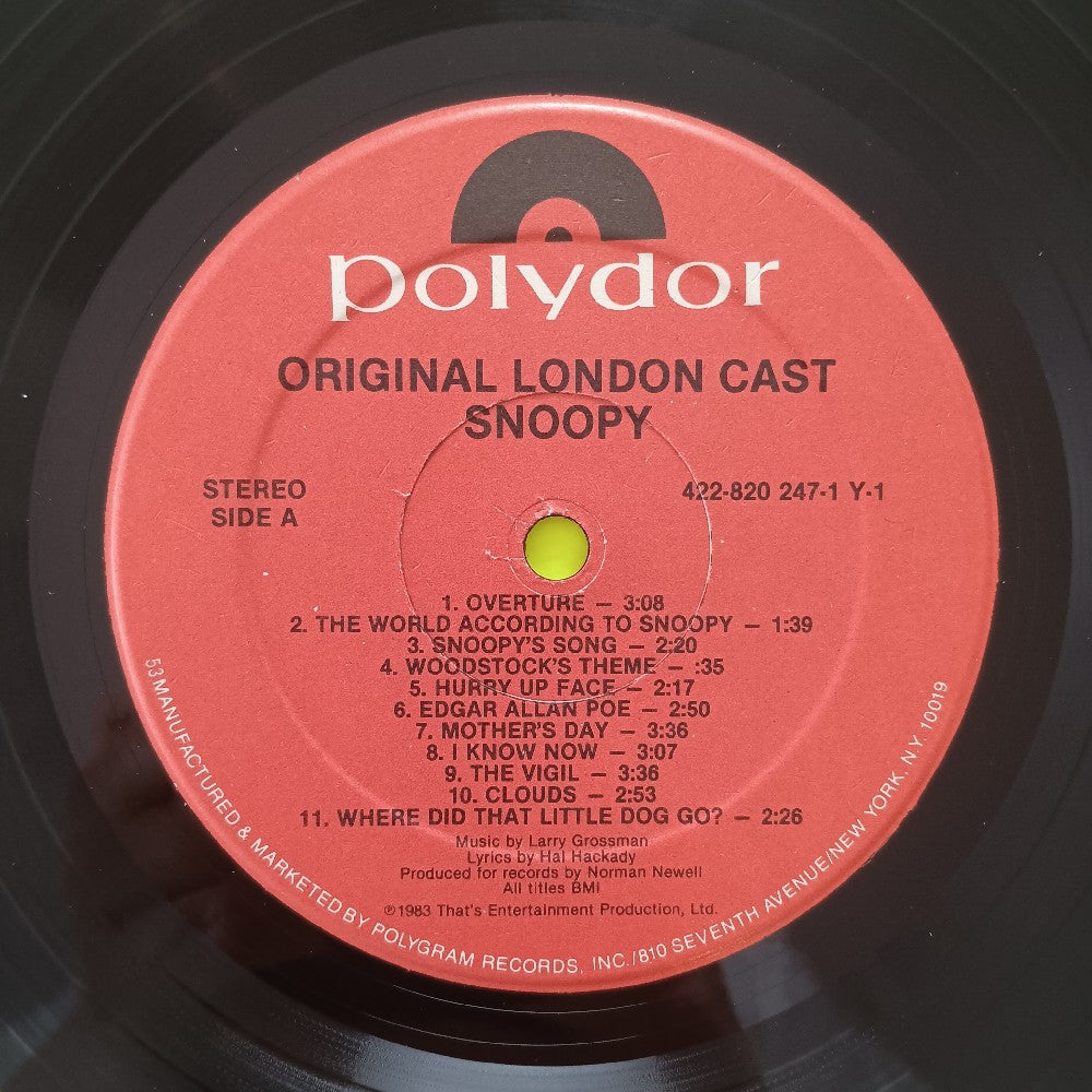 Snoopy Original London Cast - Snoopy The Musical - 1983 - 422 880-247-1 Y-1 - Used - VG++ - Vinyl
